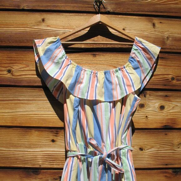 NWOT Draper James RSVP Striped Off the Shoulder Midi Dress - Picture 7 of 10